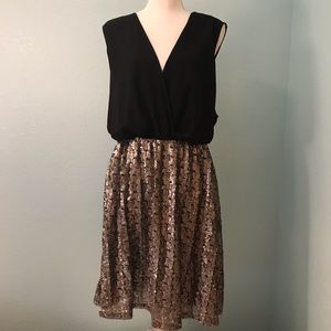 Torrid Party Dress, Black Wrap top w/sequin skirt